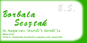 borbala sesztak business card